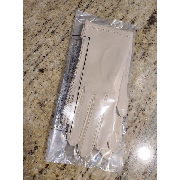 New! Size S 7 Soft Leather Beige 8.5" Formal Gloves Stitching Wrist Detail - Picture 12 of 12